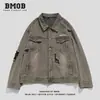 Chaqueta de Mezclilla Lavada y Rasgada de Diseño Americano High Street 2025 para Hombres y Mujeres Primavera Vintage Ropa de Trabajo Chaqueta con Estilo Trendy