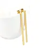 Pendientes de Tachuela de Acero Inoxidable Estilo Coreano Sencillos Chapados en Oro con Barra Recta de Personalidad para Mujer, Joyería Elegante de Estilo Geométrico en Aliexpress
