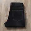 Jeans Masculino Europeu Outono e Inverno Grosso Perna Reta Pequena Moda Estiloso Luxo Leve Macio Azul Escuro High-End Levemente Elástico