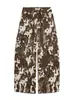 Pantalones de camuflaje patchwork de estilo americano transfronterizo con letras y estrellas, de corte holgado unisex de moda, de pierna ancha curvada de alta costura, pantalones vaqueros casuales