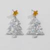 Joias transfronteiriças europeias e americanas Brincos de Natal Brincos de acrílico criativos Árvore de Natal colorida Brincos elegantes