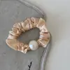Anel Pequeno de Intestino de Pérola da Moda Laço de Cabelo Simples Doce Cor Sólida Básico Elástico Versátil Diário Alta Elasticidade Laço de Cabelo