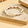 Temu Mais Vendido Estilo Praia Retrô Cor Contrastante Pulseira de Contas Retrô Personalizada Turquesa Estrela do Mar Tartaruga Pulseira de Miçangas de Arroz