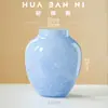 Jarrón Pequeño de Boca de Vidrio de Color Artístico con Patrón de Mármol Estilo Chino Nuevo de Gama Alta para Decoración Suave e Hidroponía en Salas de Exhibición