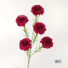 5 claveles artificiales, flores de seda para decoración del hogar, arreglos de boda, tallos individuales, decoración de hotel y expositores de sala de estar