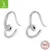 Aretes de plata con charm original Simple Love para mujer, alta gama, línea de moda, combinan con todo, aretes de plata s925 SCE1333