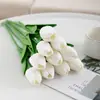 Flor Artificial de Tulipán Mini PU Flor Artificial Transfronteriza Boda Decoración del Hogar Flor Sensación Tulipán Planta Artificial