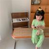 Ropa Infantil Coreana Verano 2024 Conjunto de Ropa de Casa Infantil Camiseta de Bebé Pantalones de Siete Puntos Conjunto de Dos Piezas Atuendo para Hermano y Hermana
