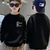 Moletom Infantil para Crianças Maiores, Primavera, Outono, Inverno, Forrado com Fleece, Quente, Manga Longa, Esportivo, Estilo Chinês, Pulôver Básico Infantil para Meninos