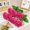 7 Cabeças de Rosa Enrolada, Flores Artificiais, Flores Falsas, Decoração de Casa e Casamento, Atacado de Arte Floral, Decoração de Mesa ao Ar Livre