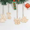 Etiquetas Colgantes Navideñas de Madera Transfronterizas Etiquetas Pequeñas de Madera Colgante Grabado Manualidades Joyería Regalos Procesamiento Hueco Láser