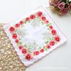 Lenço de bolso estampado colorido por atacado em estoque de fábrica lenço de senhora vintage com borda crescente lenço quadrado floral estilo pastoral