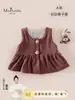 Novo modelo de outono, roupa infantil Classe A, colete sem mangas respirável com botão de desenho animado para bebê menina, macio e confortável