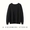 Suéter Fino de Imitación Cachemir para Mujer de un Hombro Cuello Redondo Manga Larga Tejido Holgado Primavera Otoño Suéter Pulóver Capa Base