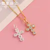 Prata S925 Acessórios para Joias DIY Pingente Cruz Inlaid Zircônia Material com Contas Acessórios para Pulseira Colar