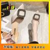 Zapatos de Tacón Alto de Aguja de Punta para Mujer Primavera y Verano 2025 Nuevo Estilo Hada Versátiles Planos Tacón Medio Boca Baja Huecos Zapatos de Mujer