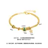 Pulsera vietnamita chapada en oro con diamantes de colores, joyería para mujer de lujo ligero con colgante de trébol de cuatro hojas y estrella, accesorio versátil chapado en oro