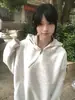 Sudadera con cremallera y bordado de letras de peso pesado para mujer 2026, chaqueta informal de otoño de ajuste holgado