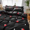 Ins Desenho Animado Amigo da Pele Cama Quatro Peças Capa de Edredom Lençóis de Cama Suprimentos para Dormitório Estudantil Conjunto de Três Peças Individual e Casal
