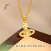 Broche Pu Zuo Jiu Sem Areia Caindo Ouro Diamante Colar Saturno Corrente de Clavícula de Luxo Leve de Alta Qualidade para Namorada