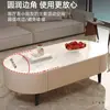 Mesa de café de pizarra Sala de estar Hogar Apartamento Pequeño Lujo Ligero De Pie Nueva Mesa de té Ovalada Juego Completo