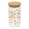 Pote Bela Flora com Tampa de Bambu 1L Vidro Borossilicato - Wolff
