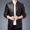Abrigo de Cuero para Hombre Moda Guapo Estilo Coreano Ropa Traje de Moto Chaqueta de Hombre Corte Ajustado Forro Polar Engrosado Cálido TikTok