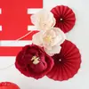 Suministros de boda flores plisadas de boda decoración de boda para sala de estar flores de papel crepé juego de diseño de sala de bodas flor de papel de tirar flor de arte de papel