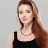 Collar de Cuerda de Cuero para Mujer Hebilla de Collar Cadena Doble Trenzada Sólida Cadena Ajustable Joyería Minimalista,