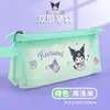 Estojo Sanrio coolomi grande capacidade camada dupla rede transparente bolsa para lápis fofa simples caixa de papelaria bolsa de armazenamento