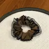 Scrunchie de Cetim com Borda de Cristal Feito à Mão de Alta Qualidade para Mulheres, Novo Acessório de Cabelo da Celebridade da Internet Coreana, Elástico de Cabelo, Flor de Cabelo para Mulheres