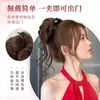 Moño Elegante con Lazo y Pedrería, Barba de Dragón, Postizo de Imitación, Clip-in, Moño Flor Todo en Uno para Mujeres