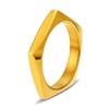 Novo anel simples de aço titânio banhado a ouro 18k transfronteiriço, personalizado em aço inoxidável, não desbota, retrô, anel de comida francês para mulheres