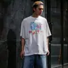 Camiseta Informal Holgada de Manga Corta Pesada para Hombre con Dibujos Animados Americanos de San Miguel, Moderna de Verano