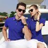 Polos para parejas impresión impresión impresión logotipo bordado ocio al aire libre vacaciones solapa manga corta ropa para hombres y mujeres