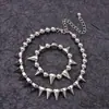 Europeu e americano cross-border jóias gótico exagerado moda personalidade furador colar rebite pulseira boate tendência atacado