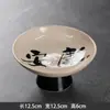 Plato de Fruta Cerámico Chino, Plato Alto, Mesa de Café de Sala de Estar en Casa, Plato de Homenaje, Plato para Bocadillos y Té, Plato de Bocadillos de Aspecto Elegante