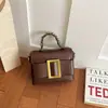 Bolsa de mão feminina de design novo 2026, bolsa quadrada pequena de alto valor, bolsa de ombro e transversal para o dia a dia