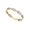 Europa e Estados Unidos pulseira de aço titânio com diamantes novos transfronteiriça temperamento moda Coringa nicho design de corrente oca pulseira atacado