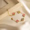 Popular Pulseira de Trevo de Quatro Folhas da Amazon com Concha de Diamante para Mulheres Versão Alta Joia de Mão de Luxo Leve Fabricante Atacadista Venda Quente
