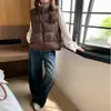 Chaleco de algodón reversible para mujer, nueva colección otoño/invierno 2026, estilo coreano, corte holgado, cuello alto, sin mangas, chaqueta chaleco casual versátil