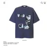 Camiseta de manga curta com estampa de personagem de marca de moda retrô americana de algodão pesado 250 gramas masculina e feminina verão solta manga média atacado