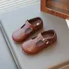 Zapatos de Caminar de Cuero para Bebés Niñas 2025 Primavera y Otoño Nuevos Retro Versátiles Suela Suave Estilo Mori Zapatos de Princesa Mocasines