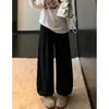 Calça lanterna de papel de arroz cinza claro estilo coreano para mulheres, nova coleção outono 2026, casual e modeladora, calça cropped no tornozelo para baixinhas