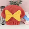 Gorro para Secar el Cabello con Lazo en Stock, Turbante Lindo Engrosado, Toalla para Secar el Cabello, Gorro de Ducha Absorbente de Coral