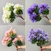 Follaje Artificial, Ramas de Jacarandá Azul, Decoración para Interiores y Exteriores, Proyectos de Paisajismo para Centros Comerciales, Plantas Falsas, Hojas Liles al por Mayor