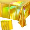 Suministros de decoración para fiestas transfronterizas, mantel dorado colorido para cumpleaños, mantel láser colorido desechable.