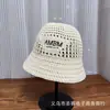 26 Sombrero de Pescador Hueco de Lujo Ligero Personalizado para Mujer, Nueva Moda Primavera y Verano Versátil de Gama Alta, Sombrero de Cubo Tendencia