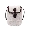 Bolso Otoño Invierno Lujo Ligero Nicho Sensación de Alta Gama Piel de Cordero Bolso para Teléfono Bolso Cruzado Pequeño Bolso de Hombro Versátil Retro para Mujer