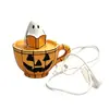 Copo de Abóbora de Halloween Fantasma Luz de Leitura Noturna Luz Criativa de Atmosfera para Desktop Ornamento Decorativo